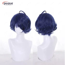 Wonder Egg Priority Ohto Ai Cosplay Wig Blue Short Heat Resistant Synthetic Hair Wigs + Wig Cap
