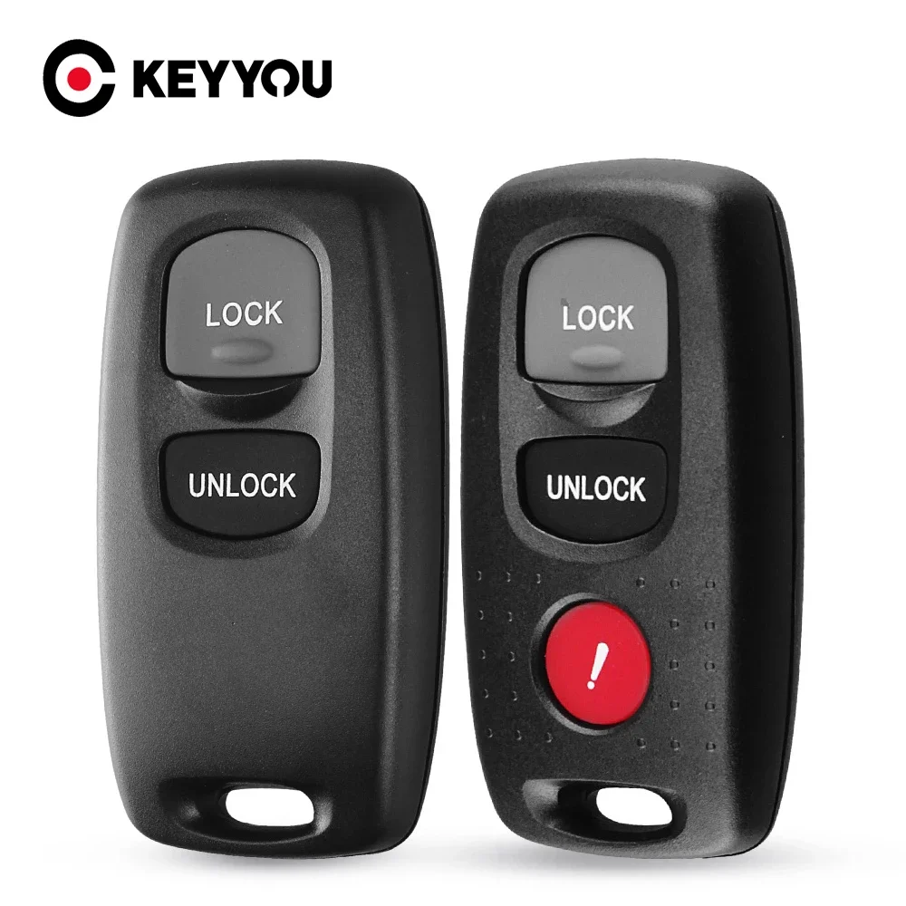 

KEYYOU 2/3 Buttons Remote Key Shell Cover for Mazda 2 3 6 323 626 Key Blank Keyless Entry Fob Car Key Case
