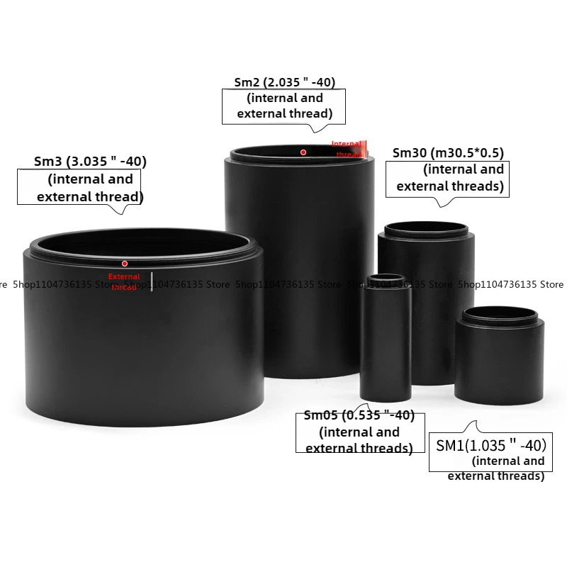 Optical System Accessories, Lens Sleeves, Laminated Cage System Blackout with SM0.5-SM3 Threads