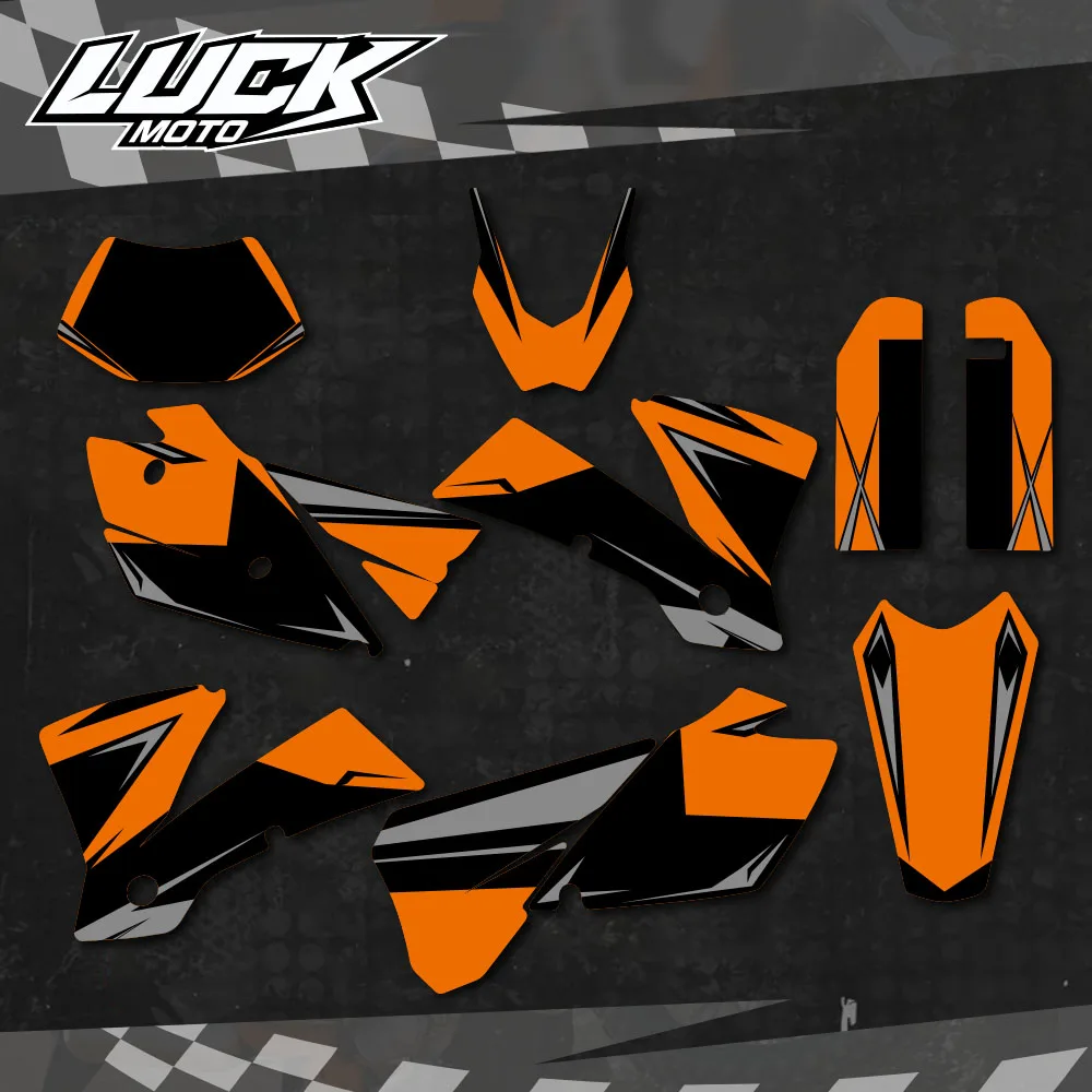 LUCKMOTO NEW GRAPHICS & BACKGROUNDS DECALS For KTM 125 200 250 300 400 450 525 EXC 2004 Motorcycle Personality Decoration