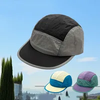Custome Logo 5 Panel Color Matching Quick-drying Hat Big Head Wide Brim Sunshade Casual Flat Edge Baseball Cap for Men and Women - Image 6