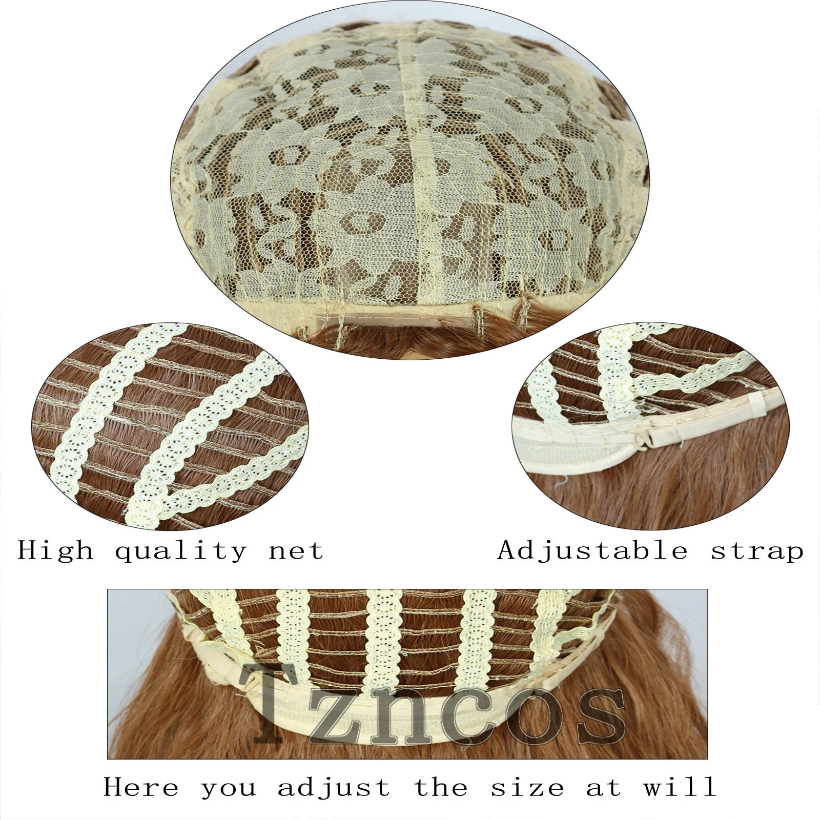 Tzncos 70s الهبي طويل متموج شعر مستعار اصطناعي للنساء Daenerys مستوحاة شعر مستعار تأثيري لحفلة الهالوين