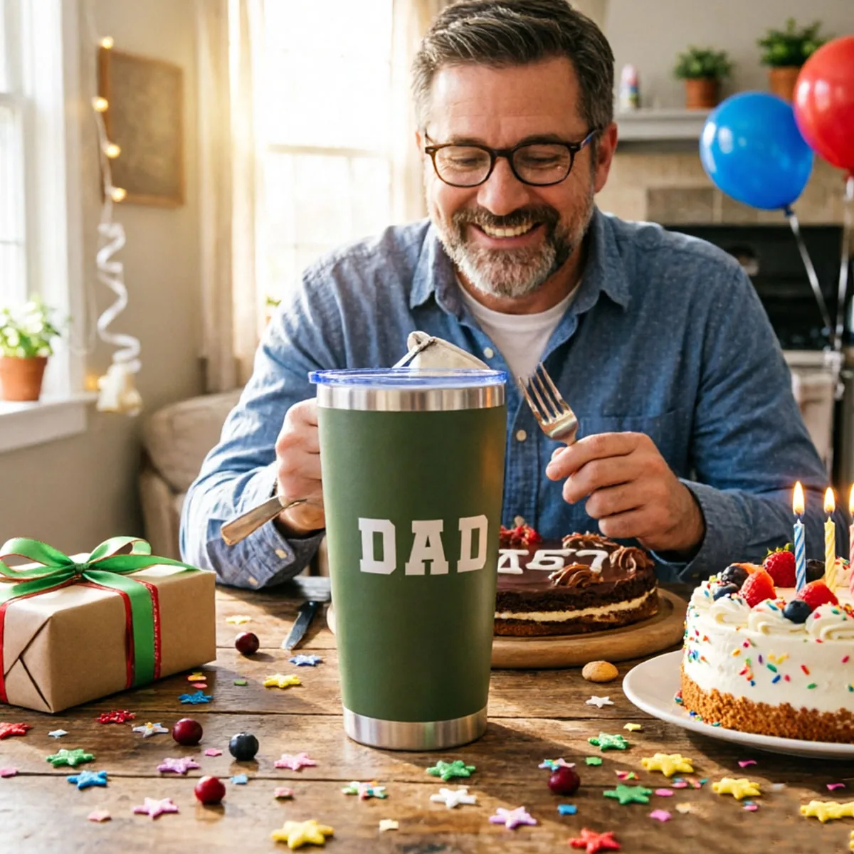 Fathers Day Dad Gifts from Daughter Son Wife, Monogramed Tumbler for Dad, Cute Small Gifts for Dads, I Love You Papa Gift Idea