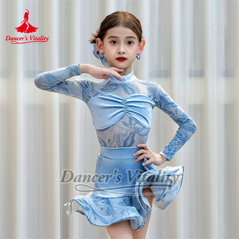 

Доступны два цвета для детей и подростков, комплекты из 2 предметов для латинских танцев с длинными рукавами, танцевальная жизненная одежда для самбы и чачи