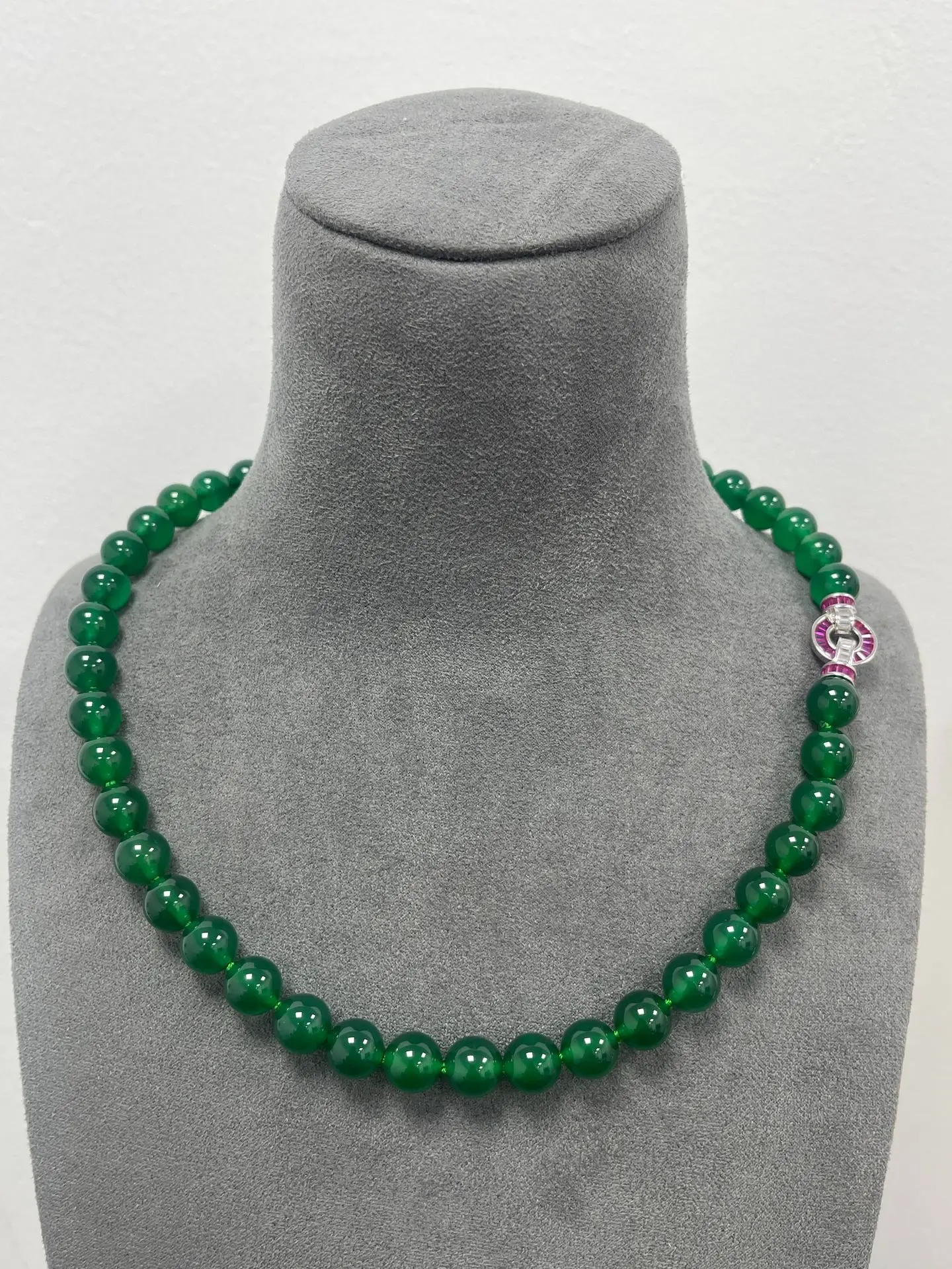 Imagem -03 - Ayjewelry-colar de Contas para Mulheres Prata Esterlina 925 Ágata Verde Natural Diamante de Alto Carbono Vermelho Monocromático Joias Finas