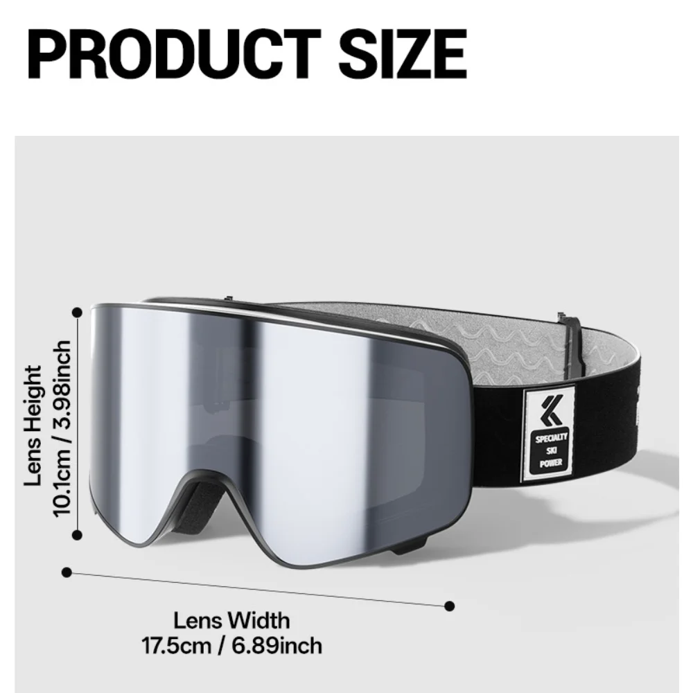 Kapvoe Photochromic Ski Goggles Magnetic Anti-Fog Lenses UV400 Protection Men Women Ski Goggles Snow Sunglasses Sports Eyewear