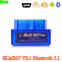 Mini V2.1 OBD ELM327 OBD2 Bluetooth Auto Scanner BT Car Bluetooth 5.1 Automotive Fault Detector Diagnostic Tool for Android IOS