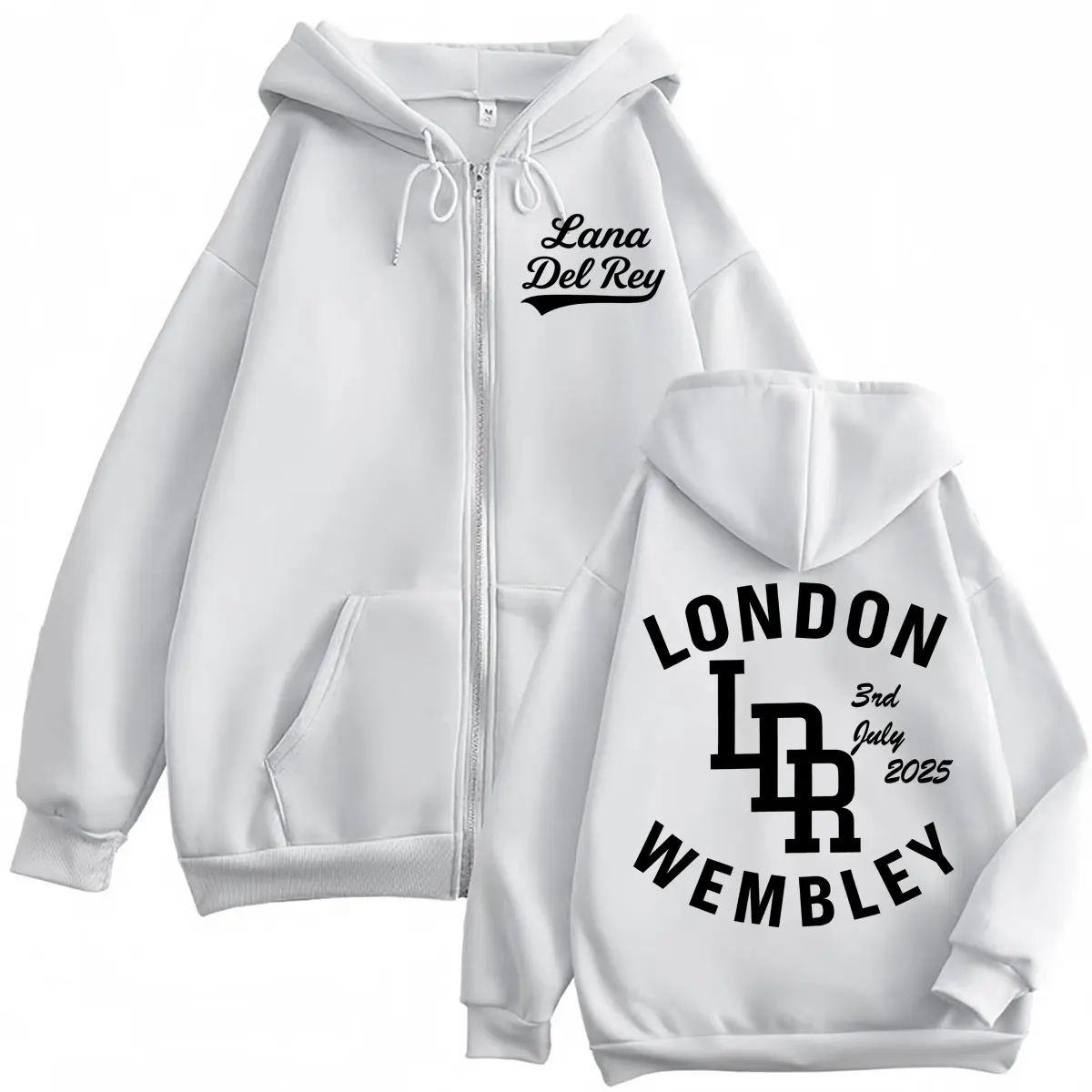 Singer Lana Del Rey Tour 2025 Merch Zipper Hoodie High Quality Fashion Zip Up Hooded Sweatshirt Men Women Casual Loose Pullovers