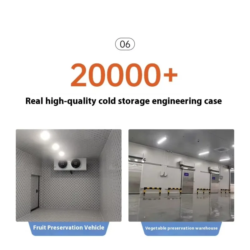 Aangepaste kleine commerciële koude kameropslagapparatuur 10/20 vierkante meter met grote container vriezer vers houden compleet