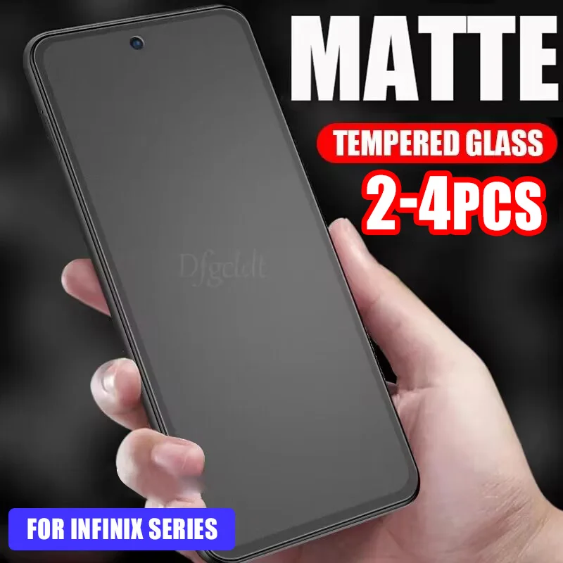 2-4Pcs Anti-Glare Matte Glass For Infinix Note 40 30 VIP 30i 30 Pro Screen Protectors For Infinix GT 20 10 Pro Tempered Glass