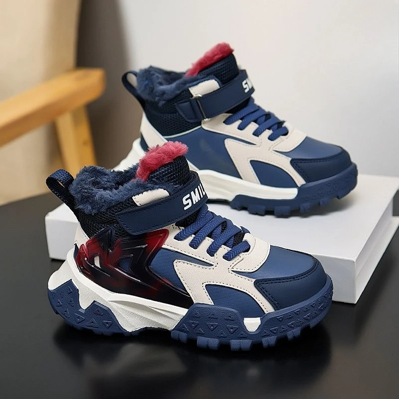 

Kids Winter Snow Boots 2026 Warm Fleece Lined High Top Non Slip Casual Shoes for Boys Girls Big Children Outdoor Cold Weather