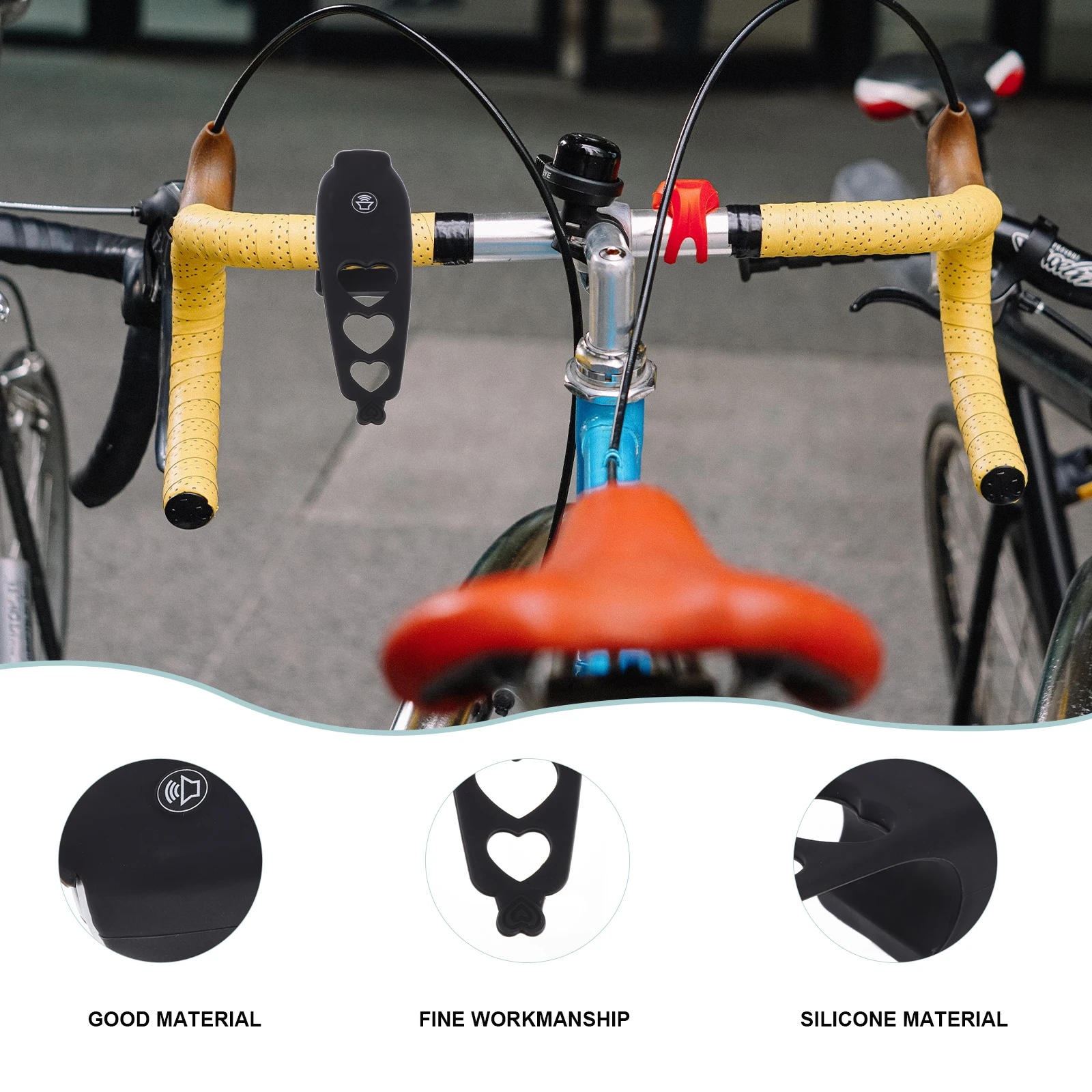 

1Pcs Electronic Bike Bell Practical Mountain Bike Horn Silicone Adjustable Durable Loud Bicycle Trumpet Outdoor Accessory