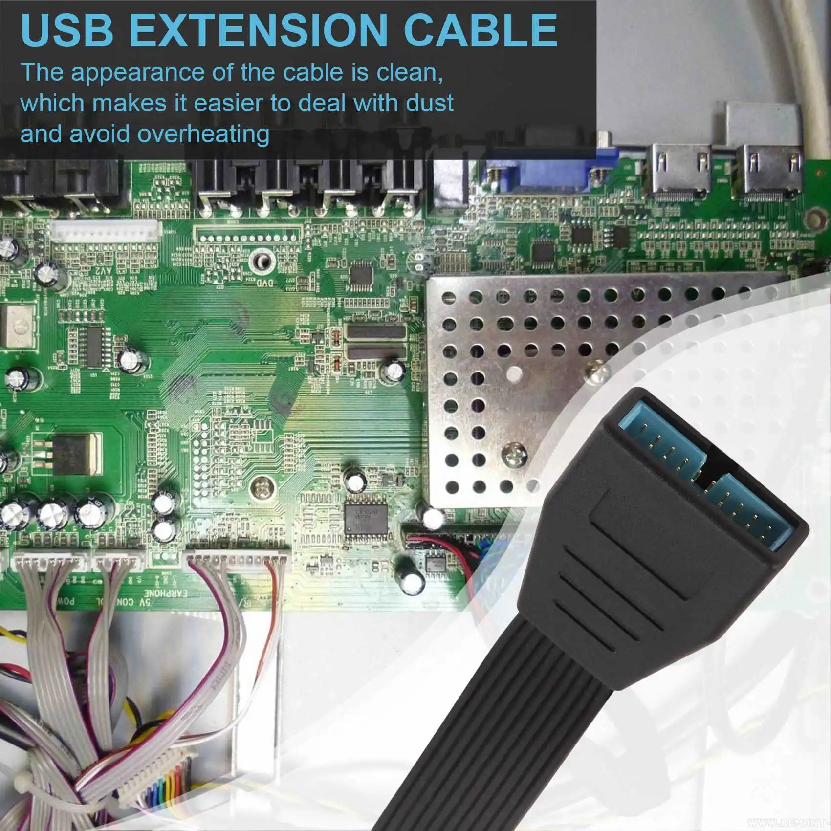 Classy-2Pcs Kleine Mini USB 3,0 19/20Pin Interne Verlängerung Header Adapter Kabel USB 20Pin Verlängerung Kabel Für Motherboard 15 cm