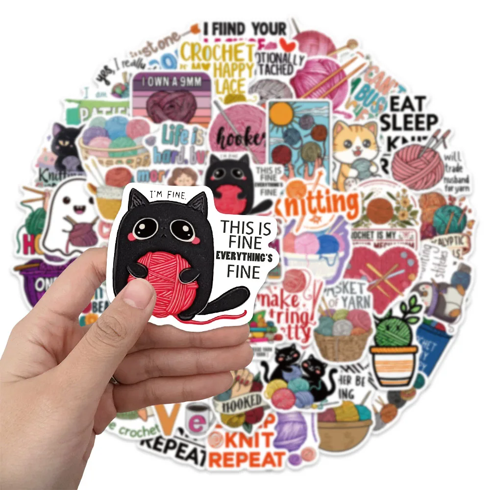 50PCS Creative Weaving Clothing Fun Stickers Set DIY Phone Case Laptop Water Cup Handbag Waterproof Stickers