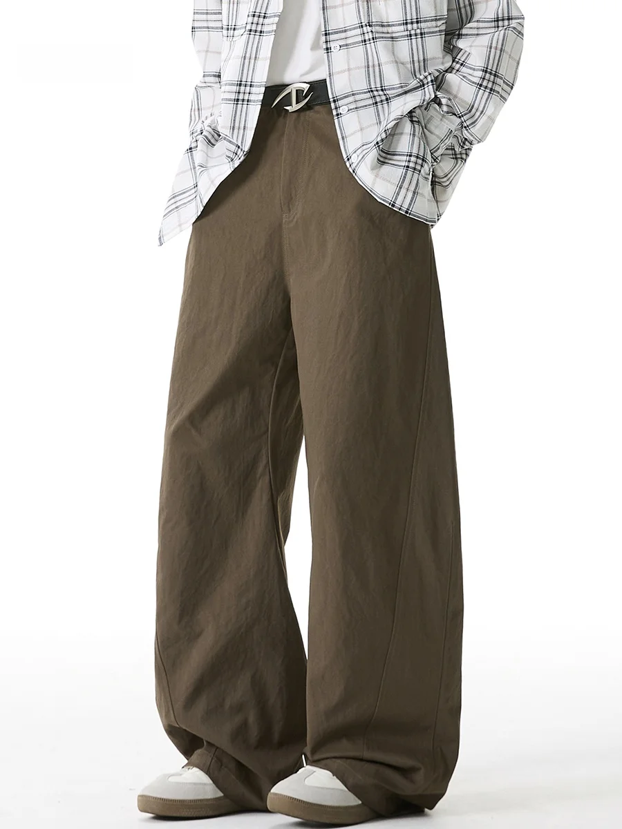 

Retro Japanese Sle Casual Pants Men's Autumn Trendy Brand Pleated Wide Leg Loose Fit Workwear Trousers Knife