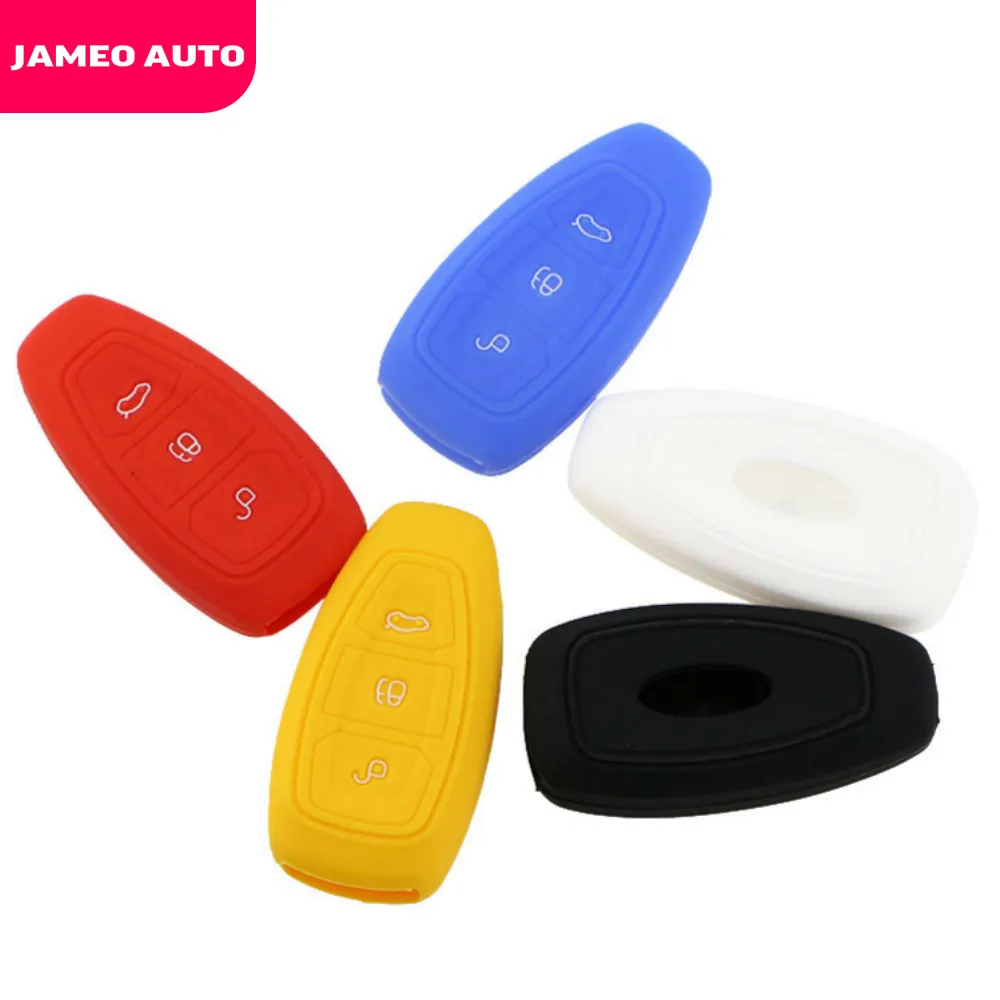 3Buttons for Ford Focus 3 Mk3 C-max C Max S-max Cmax Kuga 2 Mondeo Mk4 Silicone Car Key Cover Key Case Accessories