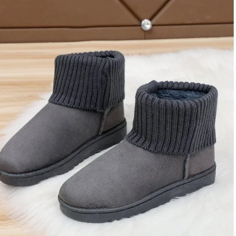 Fashionable Casual Comfortable Short Plush Platform Snow Boots with Round Toe Suede Thick Soles New Woolen Collar Women's Boots