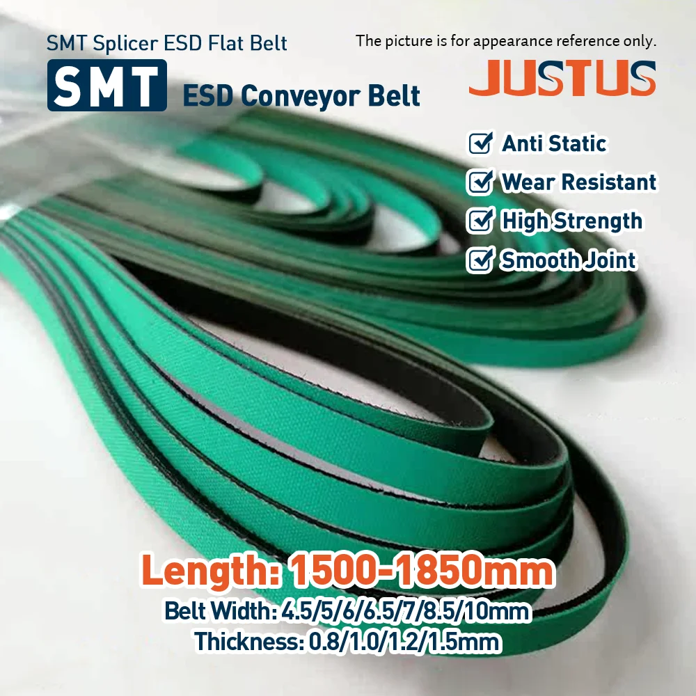 1500-1850mm ESD Anti-static Flat Belt SMT Conveyor Belt for Mounter Splicing Station, Lifting Trigger and Transfer Machine
