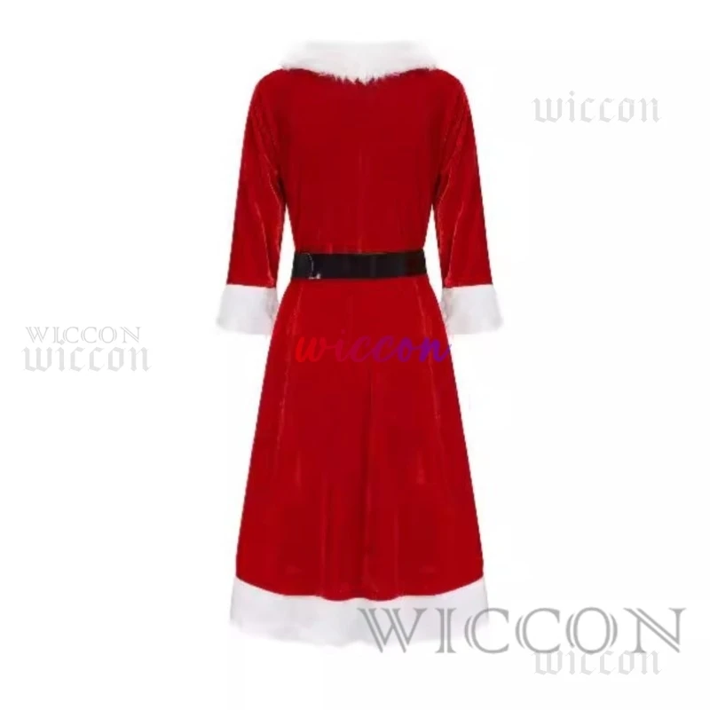 Natal veludo vestido de natal papai noel traje de natal festa de natal papai noel meias cosplay vestido cinto terno traje