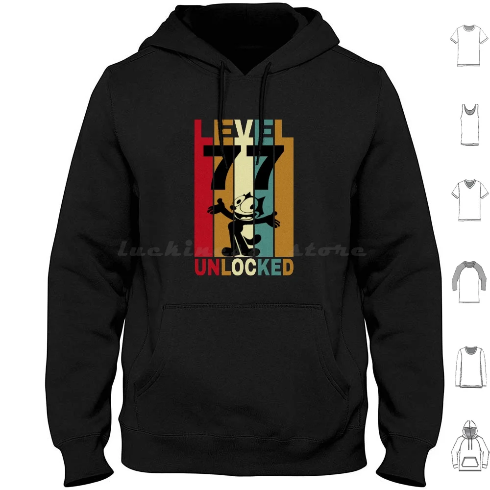 Retro vintage nível 77 desbloqueado engraçado 77o aniversário presentes camiseta 77 anos para ele ela para qualquer pessoa que virou? 77 camiseta masc