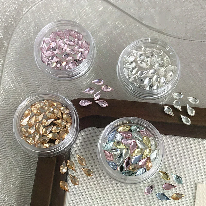 30 Pcs/box Irregular-shaped Drill Nail Art Rhinestones 3D Crystal Nail Stones Gems Pearl DIY Manicure Decorations Accessories