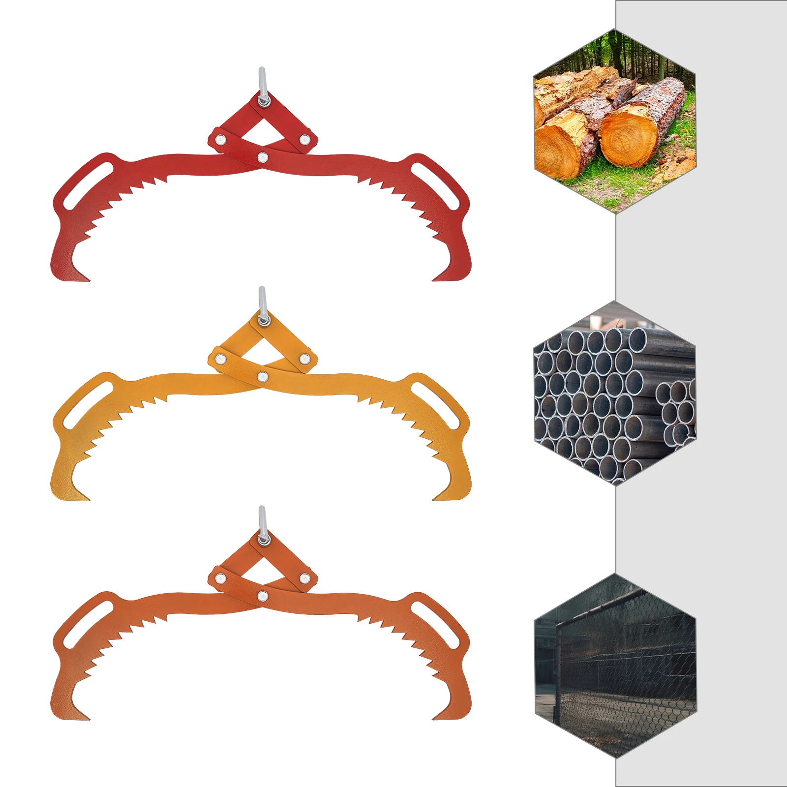 2 ganchos de garra dentados, pinzas de elevación de troncos, garra de madera resistente, deslizamiento de lomo para manipulación de madera de jardín