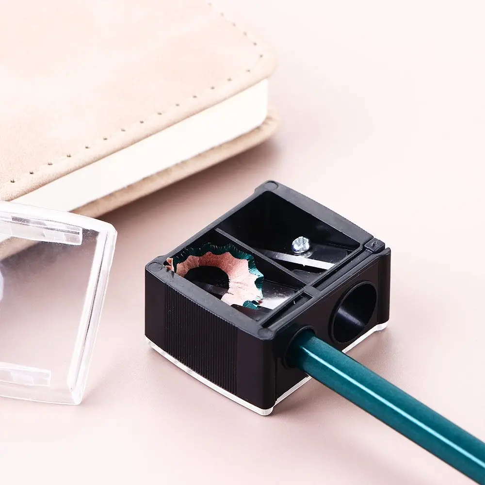 Precision Black Multi Purpose Double Holes Pencil Sharpener Cosmetic Sharpener Makeup Sharpeners Mechanical Pencil Sharpener