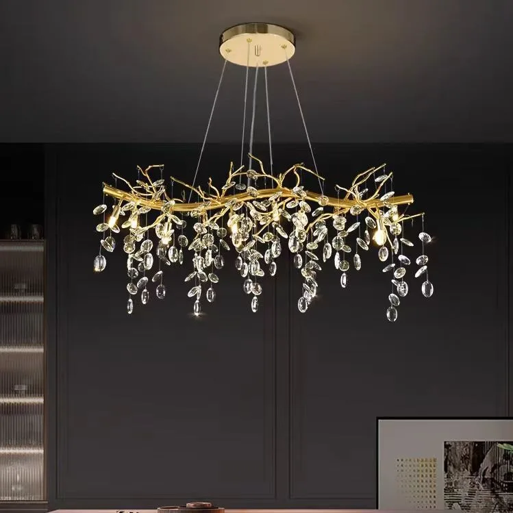 

Modern Light Luxury Tree Branch Crystal Chandelier Restaurant Bedroom Lighting Luxury Villa Premium Crystal Lighting