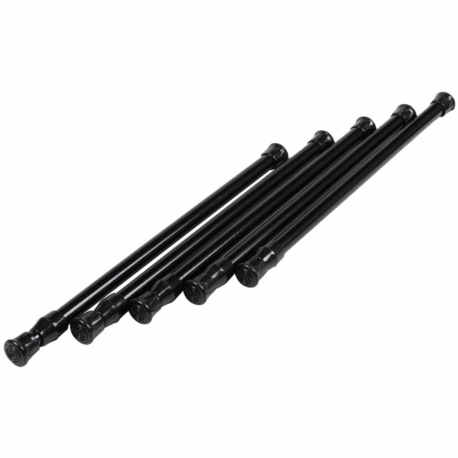 5 Pack Cupboard Bars Tensions Rod Spring Curtain Rod for DIY Projects Extendable Width 11.81 to 20 Inches (Black)