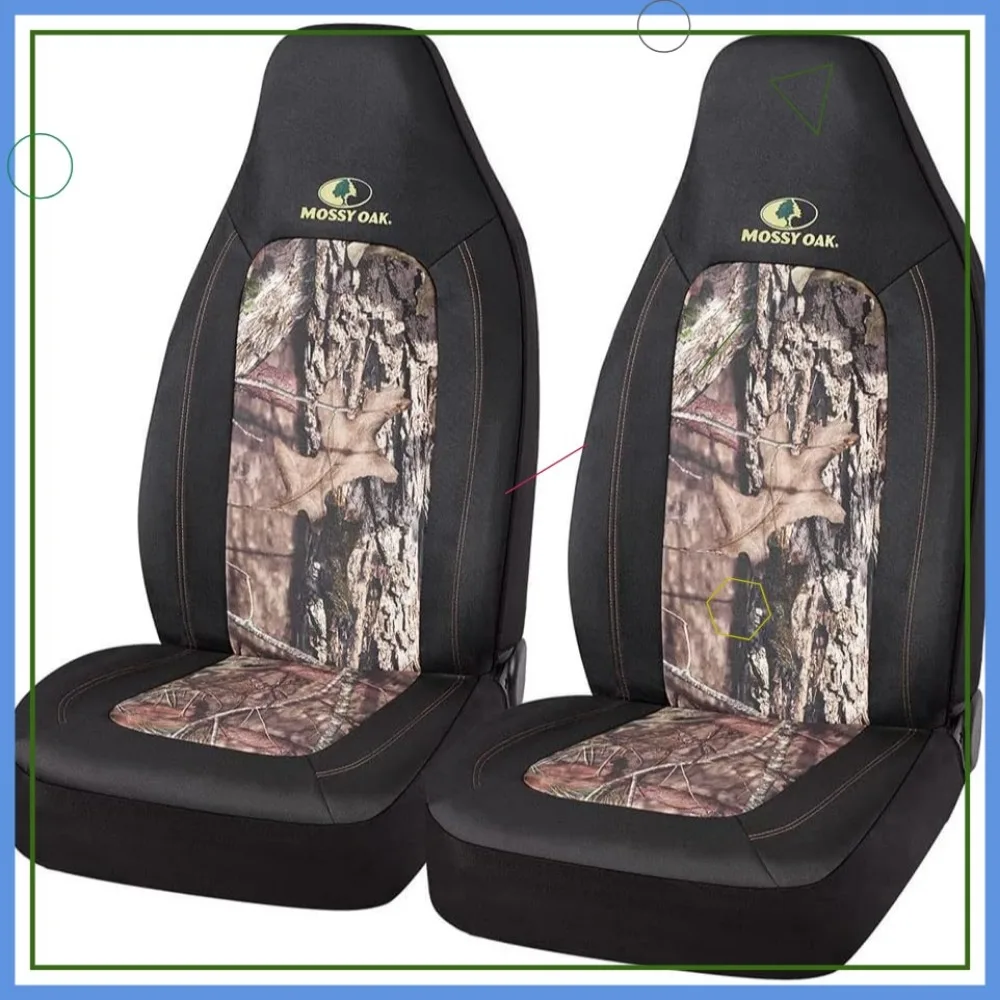 

High Back Camo Seat Covers with Rip-Stop Oxford Fabric, Airbag Compatible for Most Bucket Seats