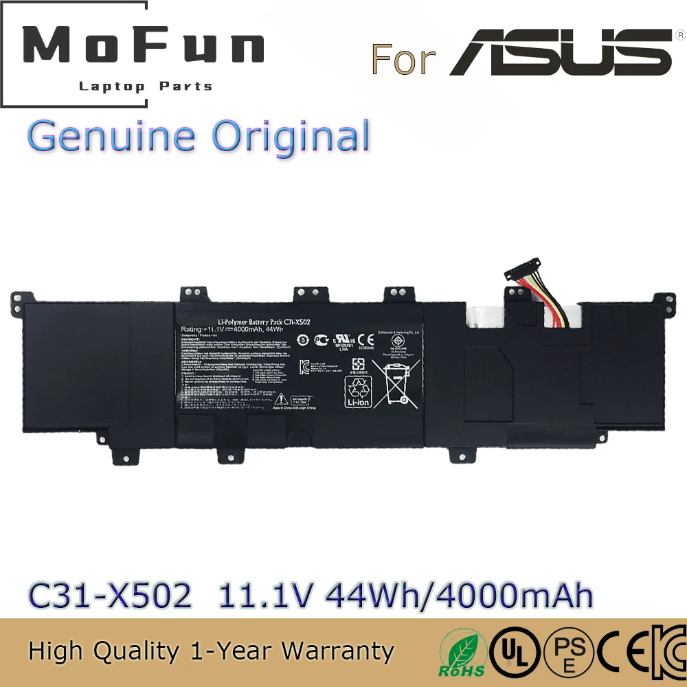 

Brand New Original C31-X502 11.1V 44Wh Laptop Battery for Asus VivoBook V500CA-CJ111H X502C X502CA S500C PU500 S500CA-CJ026H