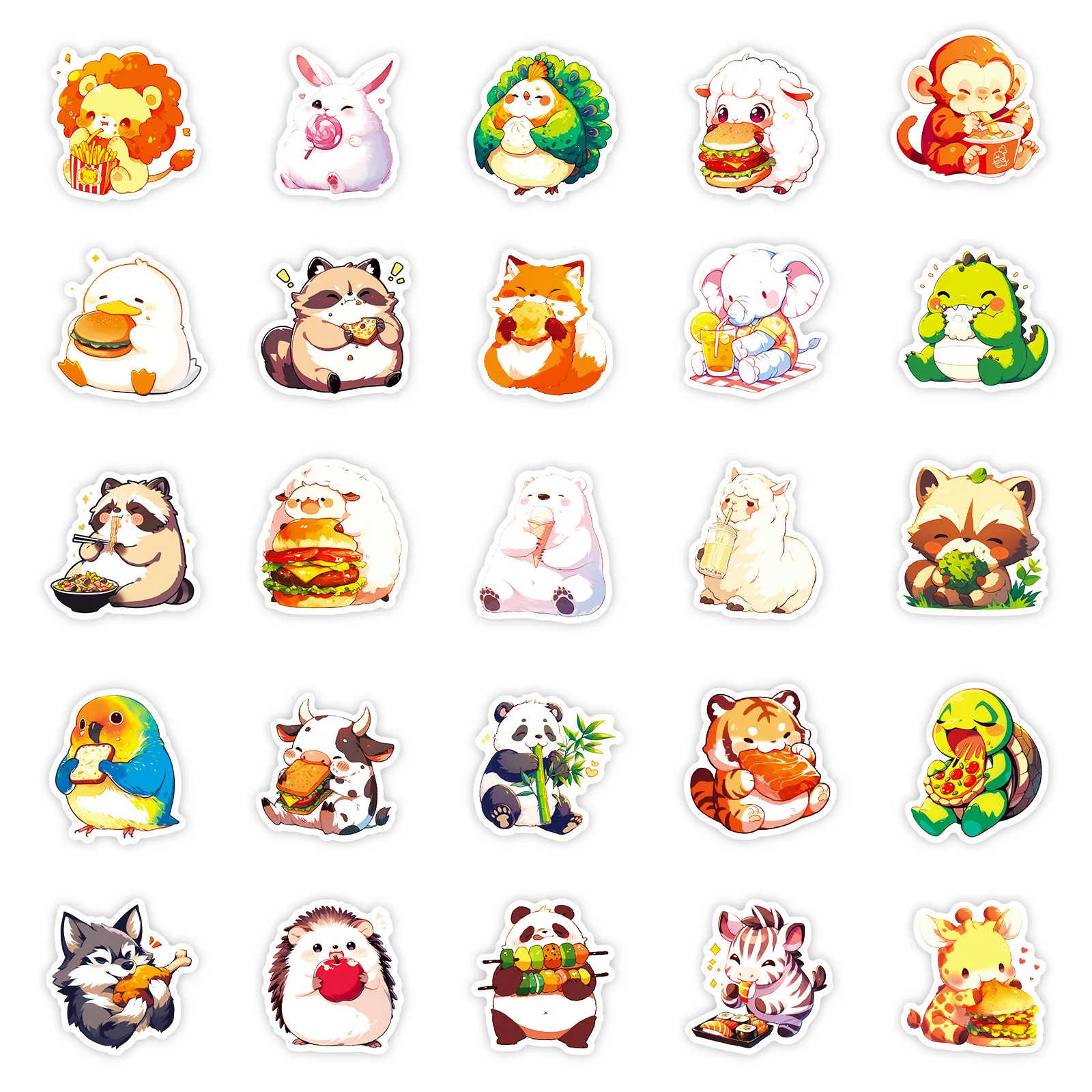 56 pezzi simpatico cartone animato animale mucca leone graffiti adesivo divertente personalizzato fai da te decorativo bagagli laptop scrivania libro decalcomania giocattolo per bambini