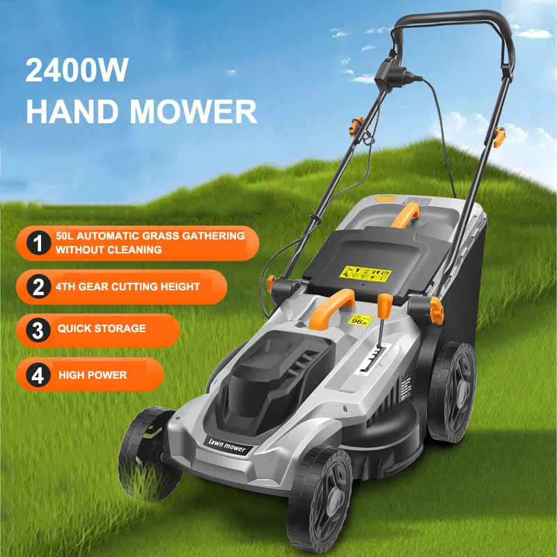 

2400W Electric Lawn Mower Hand Push Grass Cutting Machine Household Lawn Trimmer 2400W Grass Trimmer For Garden Courtyard