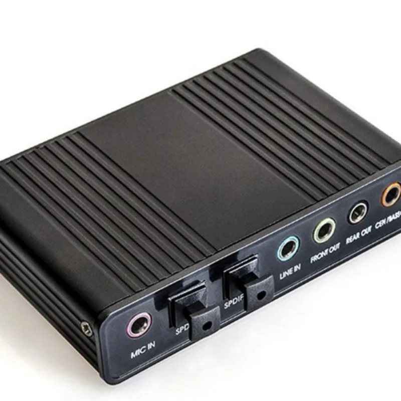 USB aluminum alloy external sound card, chat game recording mixing 7.1/5 fiber optic sound card