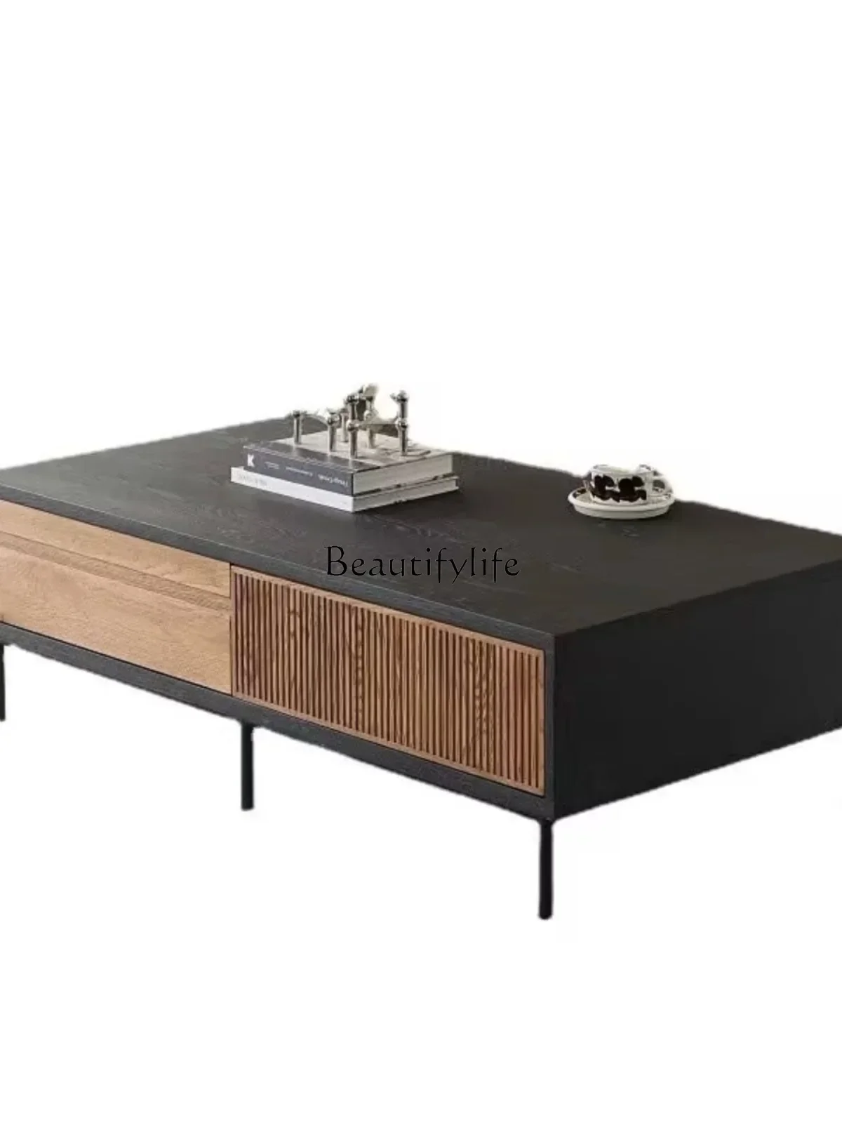 

LD33Nordic simple retro oak living room surprising quiet wind coffee table light luxury storage table