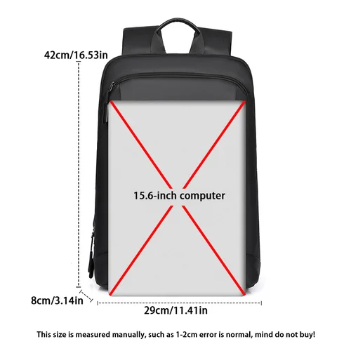 Imagen 2 del producto Mochila impermeable para hombre Mochila ultraligera para hombre Mochila elegante para hombre Mochila para computadora portátil de 15,6 pulgadas