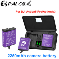 2250mAh 3.85V For DJI Osmo Action 4 Battery+Fast Charge Case For Osmo Action 4 Action 3 Sports Camera Accessories Camera Battery