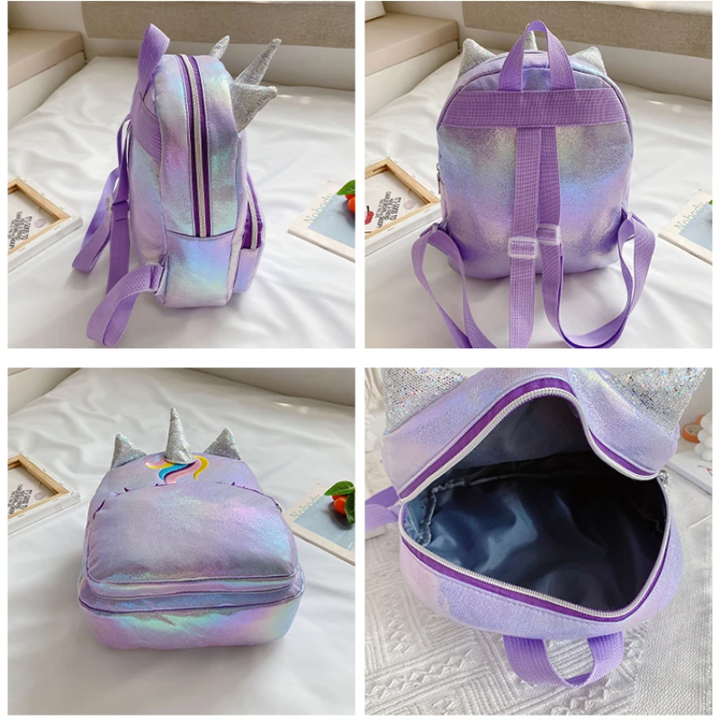 Imagem -04 - Kindergarten Custom Name Backpack Unicorn Cartoon Bolsa Shoulder Anti Loss Childrens Bolsa Bolsa de Pai-filho