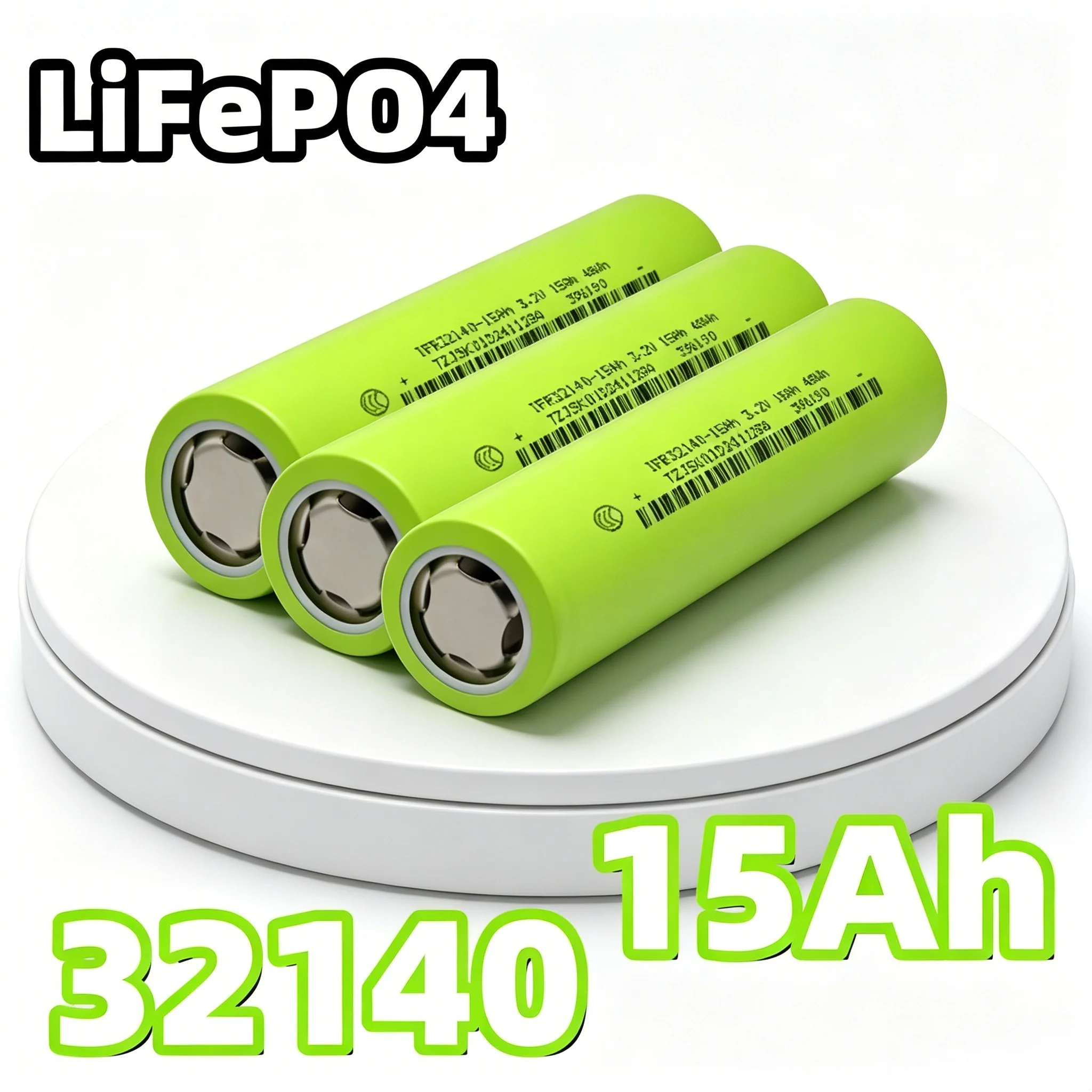 32140 LiFePO4 Akku 3,2V 15Ah DIY 12V 24V 36V Hochleistungs-Akkupack 15000mAh