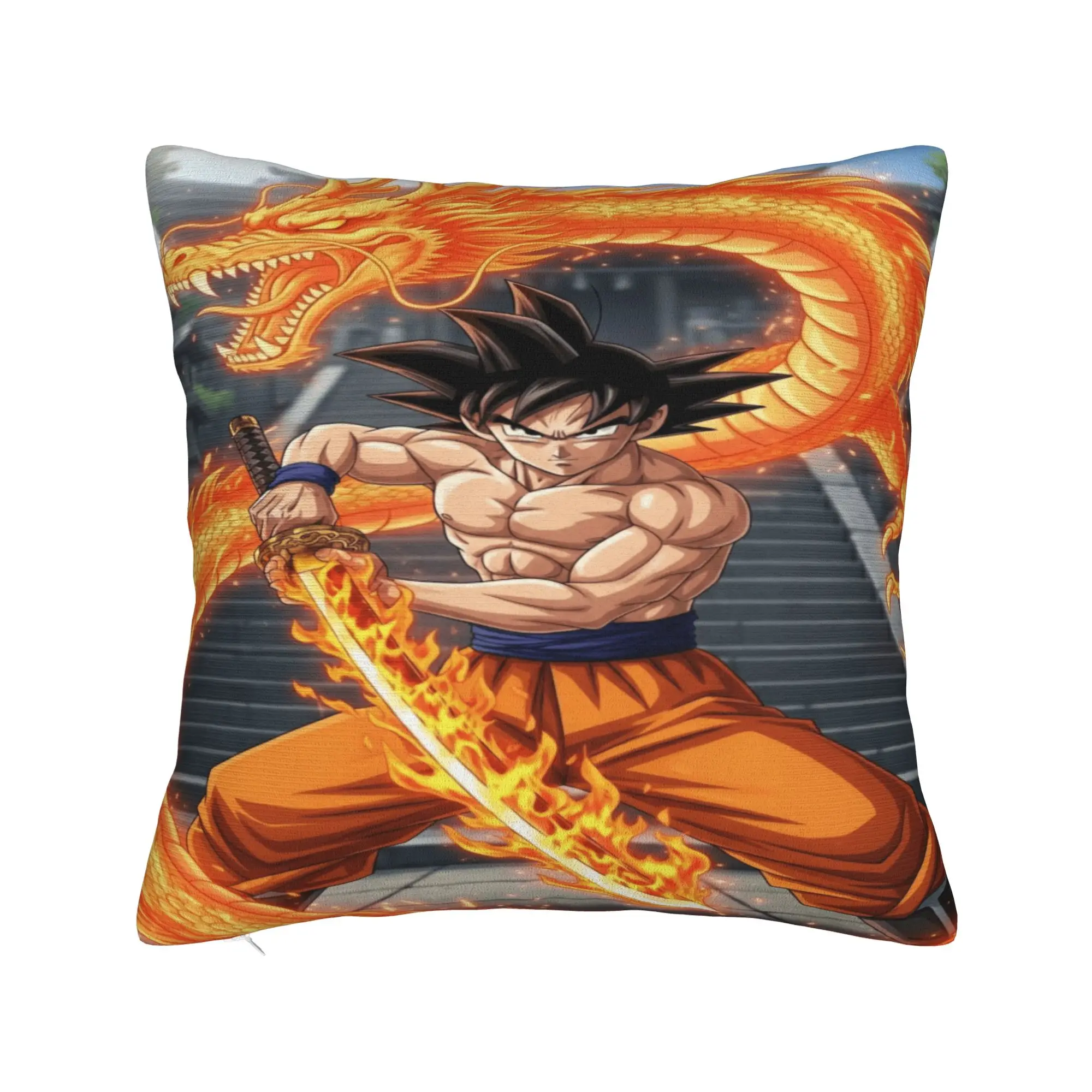 D-Dragon Anime Pillow Case  Comfy Pillow Cover Retro Trendy Pillowcases For Chair Sofa Home Decor