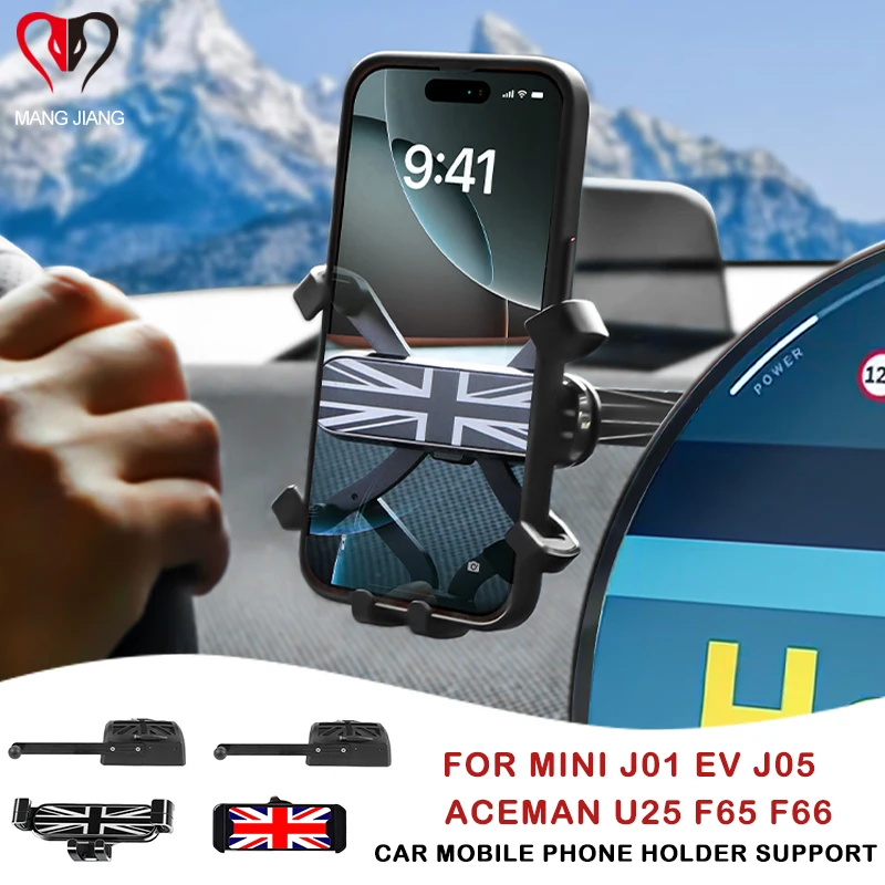

Car Mobile Phone Holder Support For Mini Countryman U25 J01 J05 Aceman F65 F66 GPS Bracket Phone Holder Car Mount Accessories