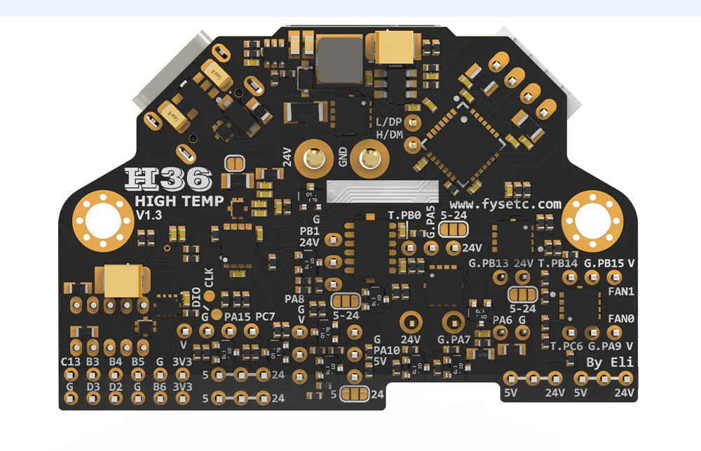 FYSETC H36 V2 Combo Hochtemperaturbeständiges Klipper Canbus Tool Board Kompatibel mit NEMA14/36mm Motor Onboard TMC2209 – Detail 12