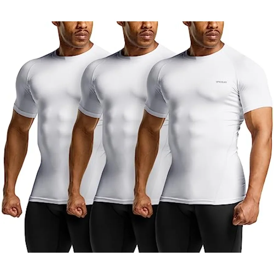

TSLA Men's UPF 50+ Quick Dry Short Sleeve Compression Shirts, Athletic Workout Shirt, Water Sports Rash Guard