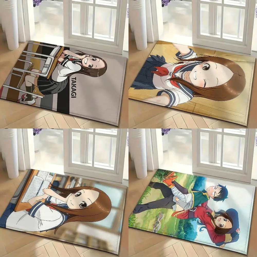 K-KarakaiS Jozu no T-Takagi-San Floor Mat Soft Non Slip for Entry Door Bathroom Indoor Home Decorative Carpet