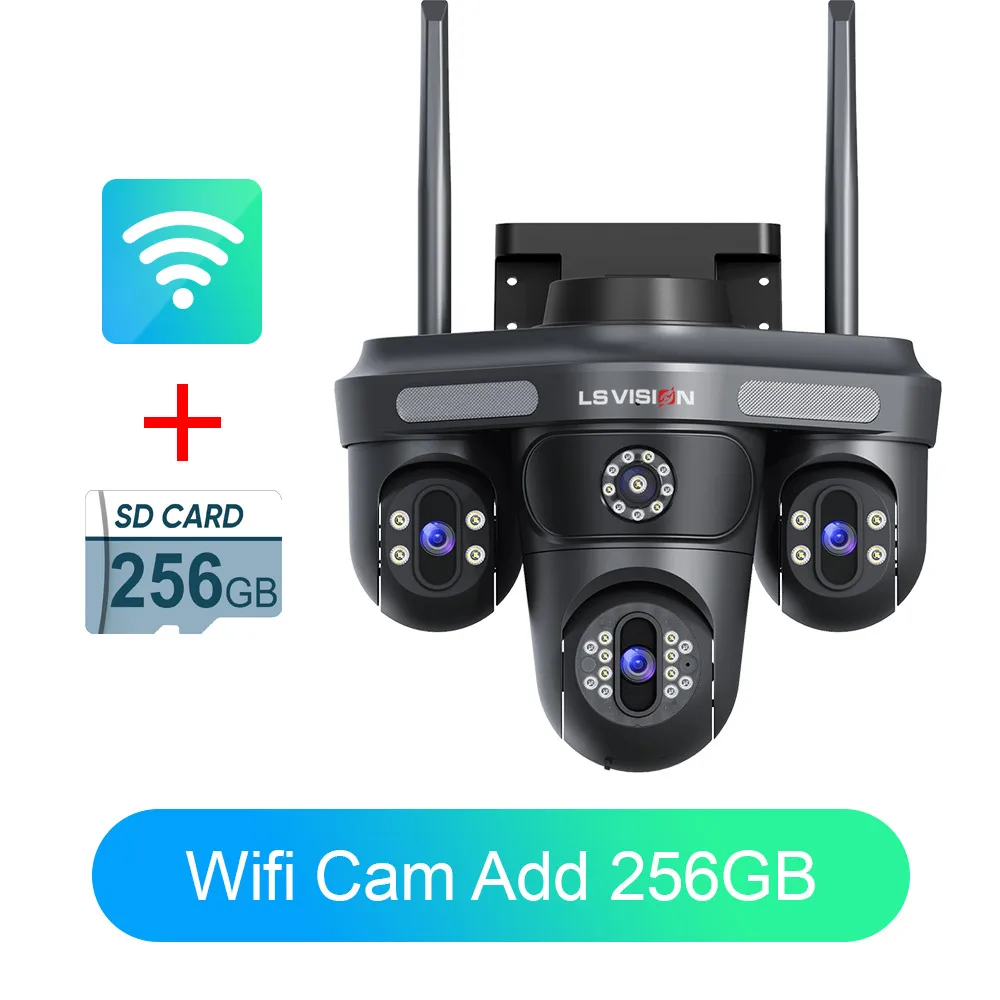 LS VISION Triple Screens Camera WiFi 6K 12MP IP Camera 3 Lens PTZ APP Control Camera Motion Detection Video Surveillance Camera image 3