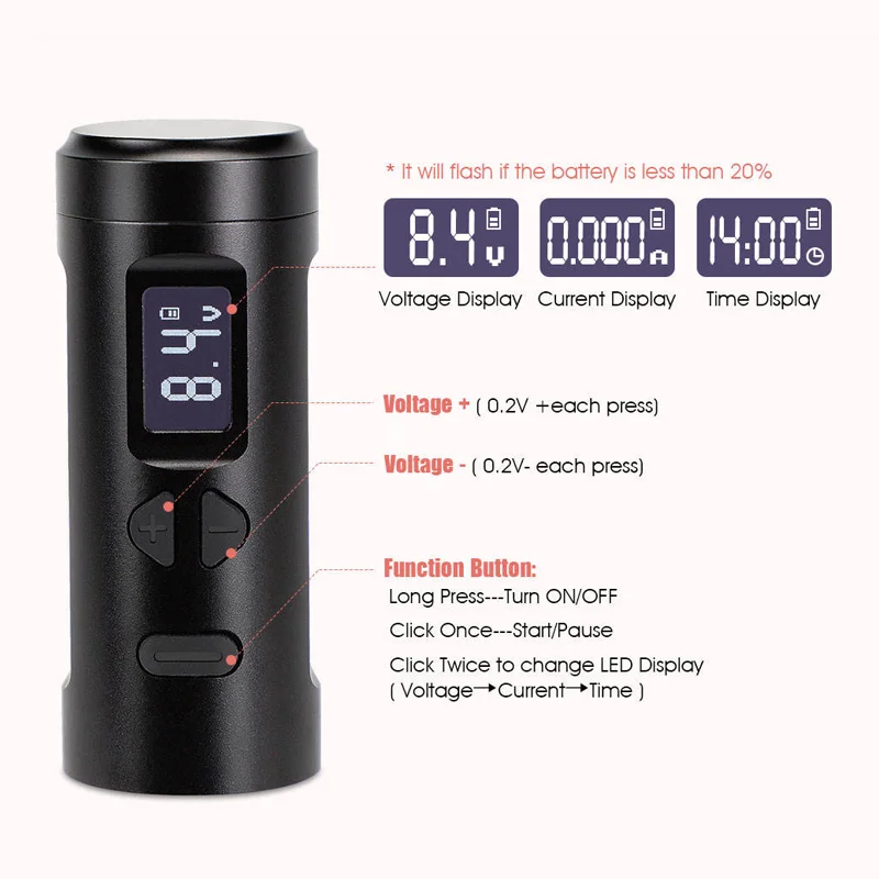Professional K6003 Tattoo Machine 3.5mm Stroke Wired Wireless Dual Mode Tattoo Pen Hollow Cup Motor for Permanent Makeup