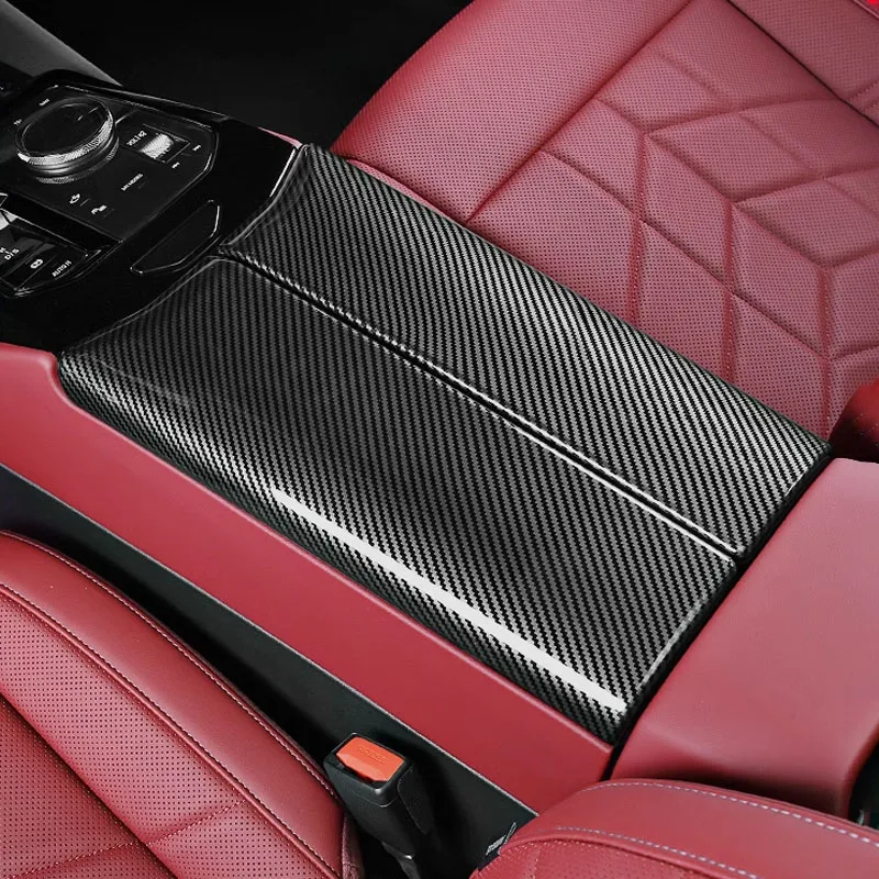 

Carbon Fiber Car Interiors Center Armrest Box Cover Arm Rest Protection Panel Fit For BMW 5 Series i5 G60 2024 Accessories