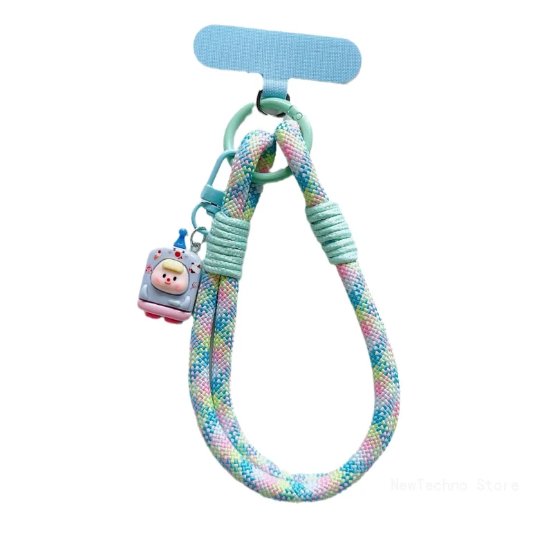 Cute Anti-lost Lanyard Hand Chain Phone Wrist Straps Hanging Rope Candy Colors Phone Chain Cellphone Strap