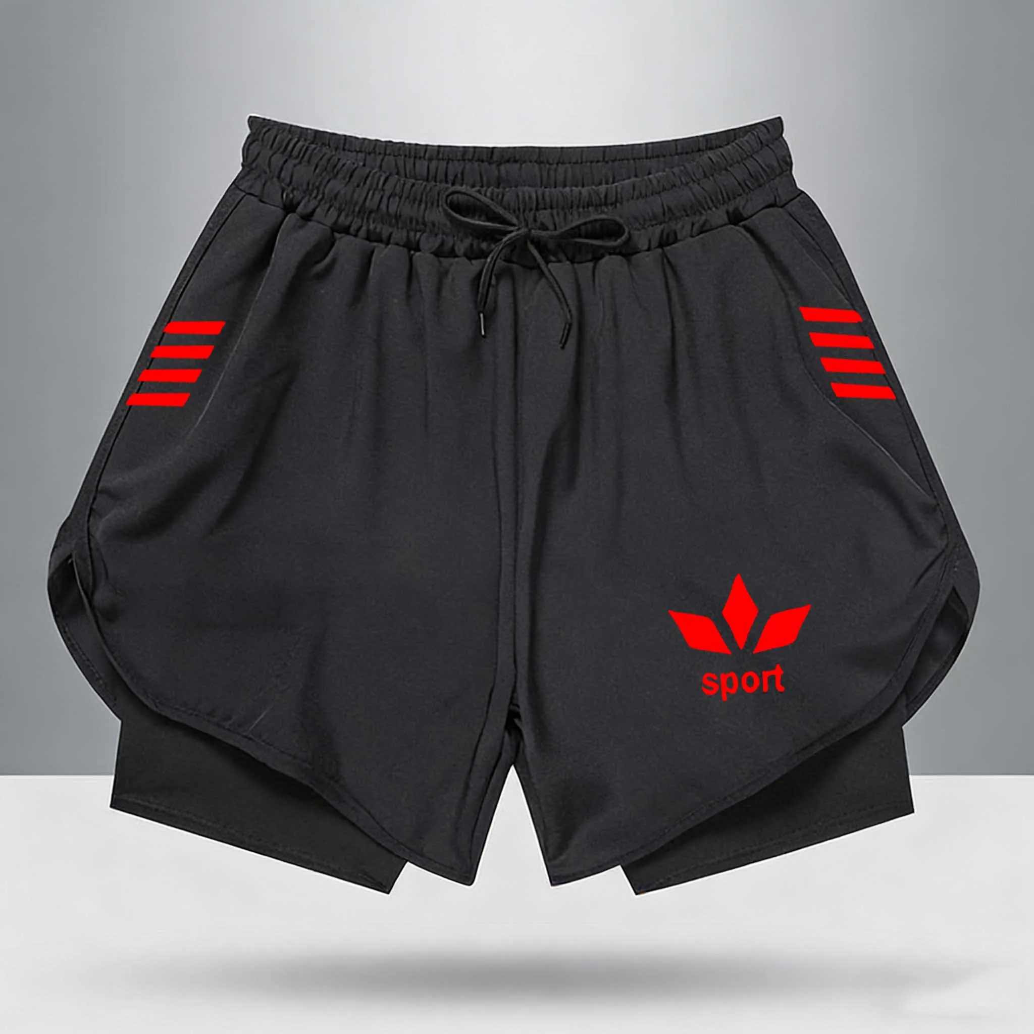 

Новые летние спортивные шорты 2-в-1 для мужчин и женщин 2026 года: двухслойные, с принтом, быстросохнущие, для спортзала, фитнеса, тренировок и бега