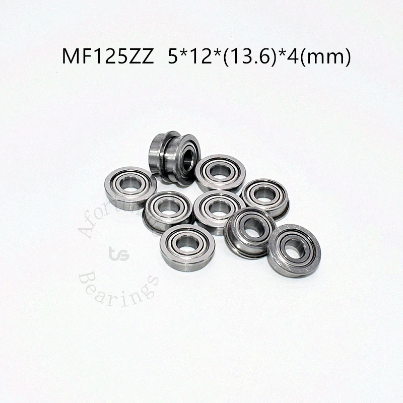 MF125ZZ محامل شفة معدنية مختومة من الكروم الصلب 10 قطعة 5*12*(13.6)*4(مم)